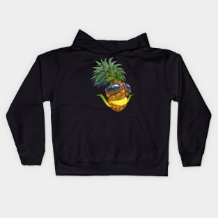 Pineapple with Sunglasses Kids Hoodie